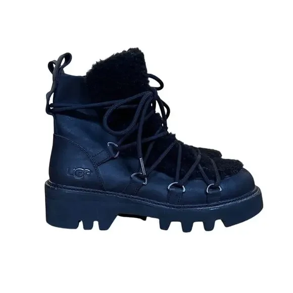 Kith x UGG Leather Shearling Combat Boots size